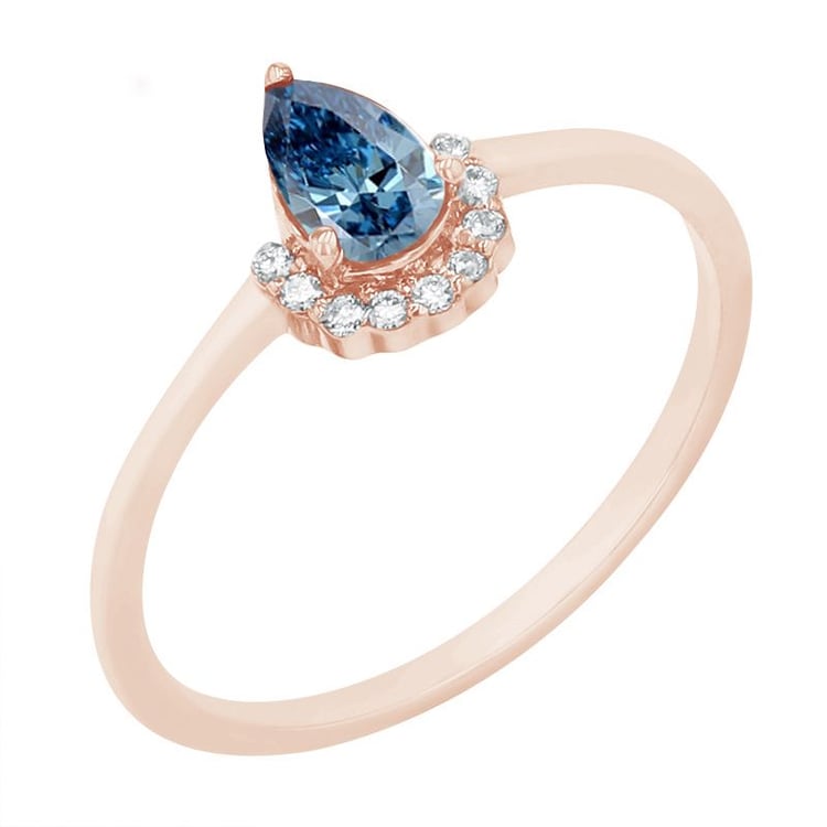 Verlobungsring mit einem zertifizierten Fancy blauen Lab-Grown Diamanten Pallavi 114831