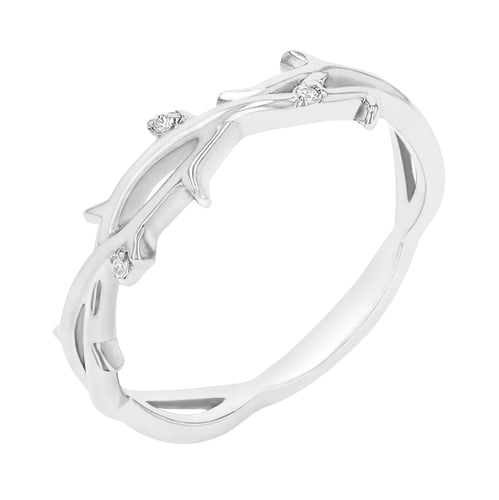 Zarter Ring mit einem Zweiglein und Lab Grown Diamanten Hamana