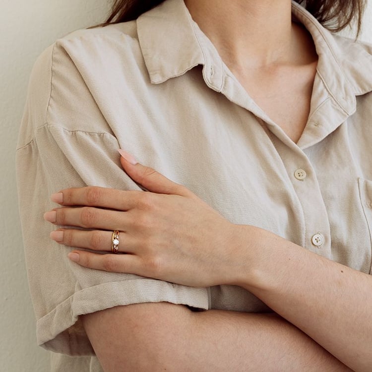 Ringset mit Diamant Ihrer Wahl Halym 131857