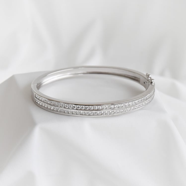 Silberner Armreif voll glänzender Zirkonia Rachael 90702