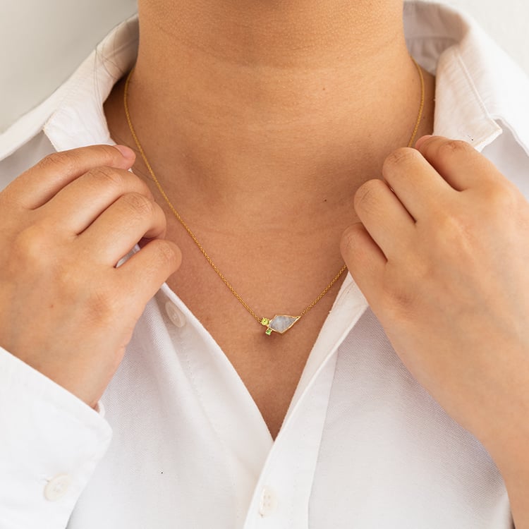 Halskette mit Mondstein, Olivin und Tsavoritgranat Milly 124158