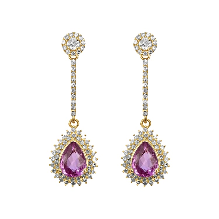 Ohrringe mit rosa Saphiren und Diamanten Karmen 77487