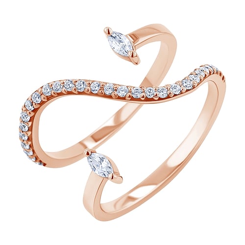 Atypischer Ring mit Moissaniten Lina