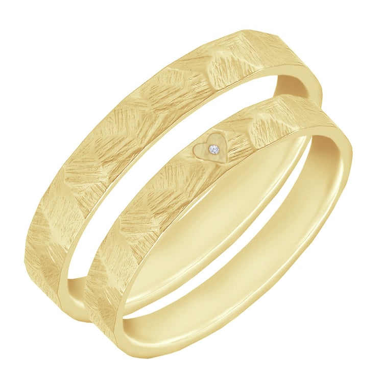 Eheringe mit einem Herz und Diamant Ernie 106303