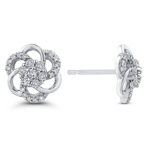 Diamantohrringe in Form von Blumen Belisario