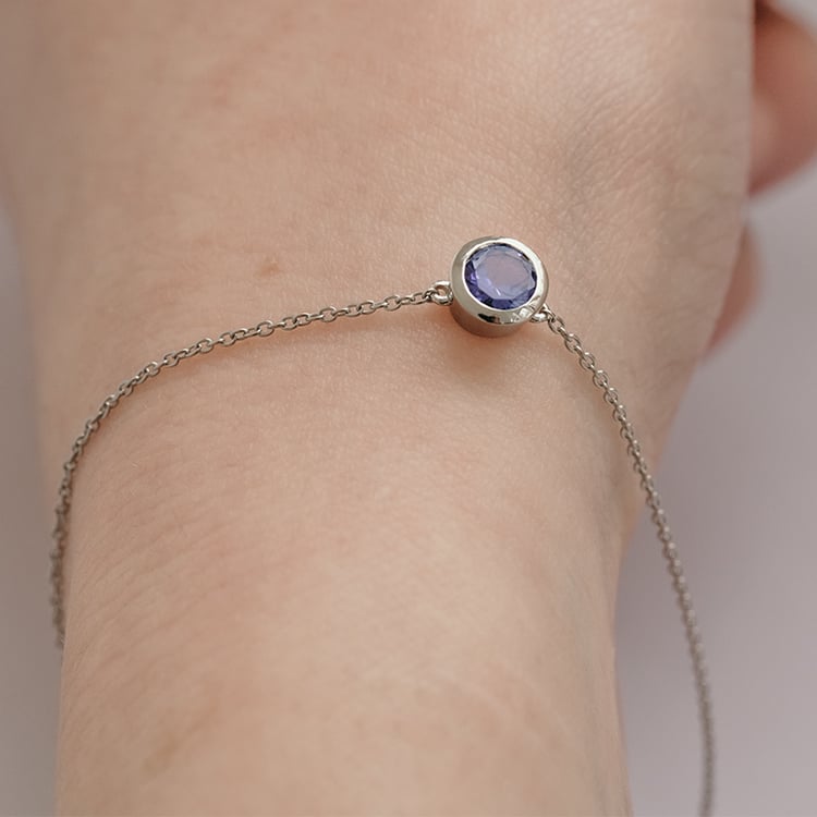 Silbernes Armband mit Tansanit Arleth 120522