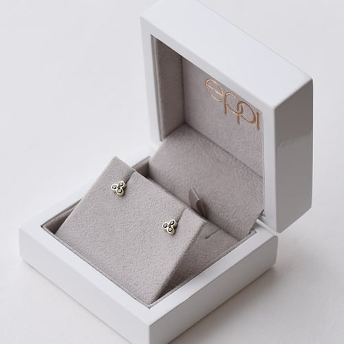 Goldene Ohrstecker mit schwarzen Diamanten Vallery