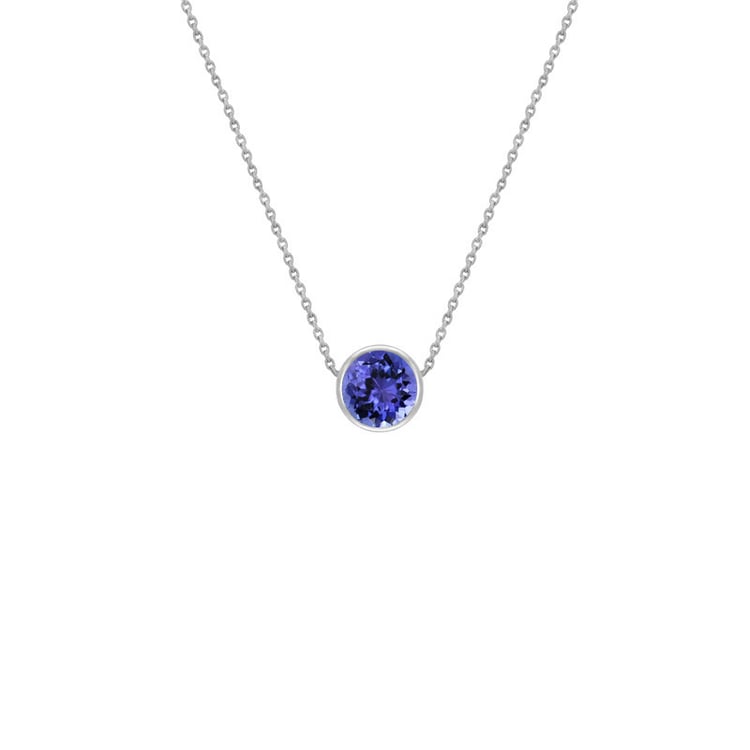 Halskette aus Platin mit blauem Tansanit Jonie