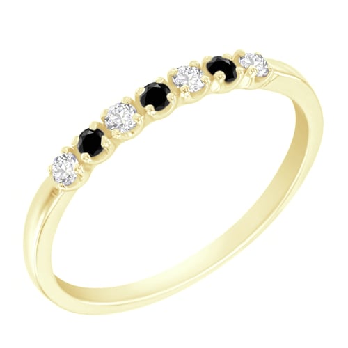 Ring mit schwarzen und weißen Diamanten Gianna