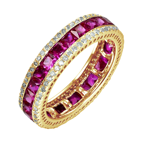 Rubinring aus Gelbgold mit Diamanten 80654