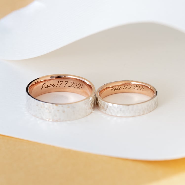 Mehrfarbige Eheringe aus Gold Pate 123095