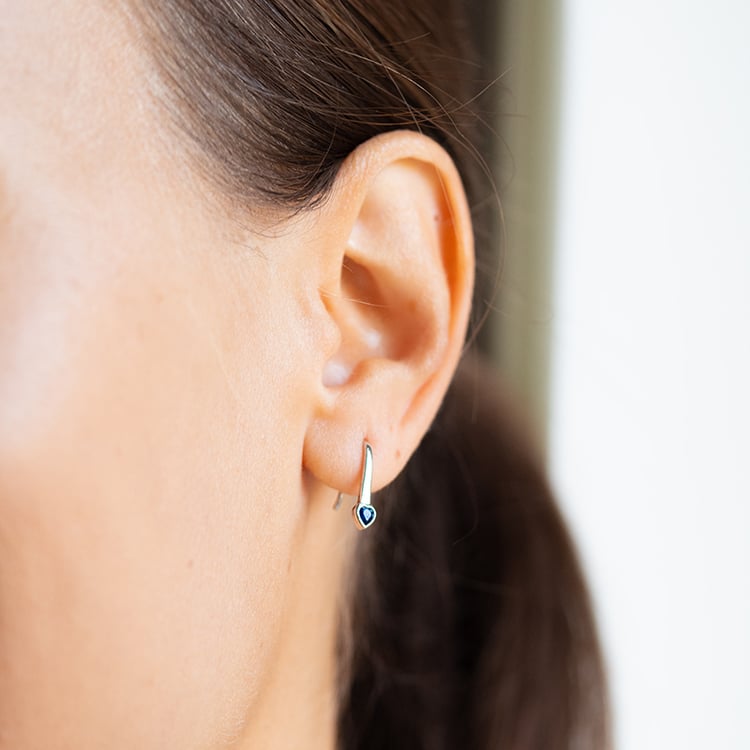 Hängeohrringe mit Saphir Herzen Levy 145750