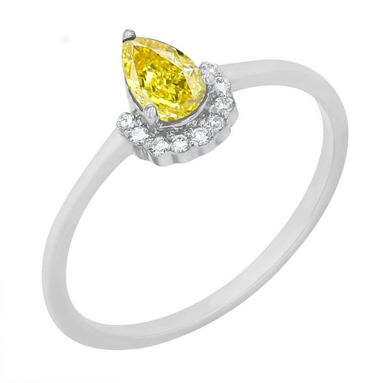 Verlobungsring mit einem zertifizierten Fancy gelben Lab-Grown Diamanten Pallavi