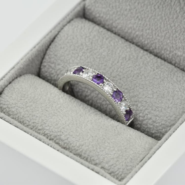 Silberner Ring mit Amethyst 31442