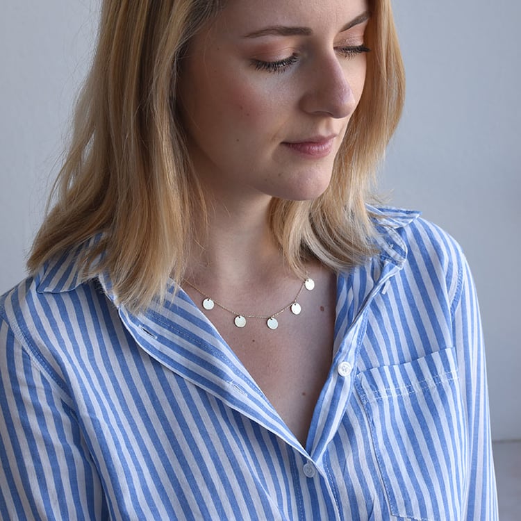 Minimalistische goldene Halskette mit Münzen Honor 67722