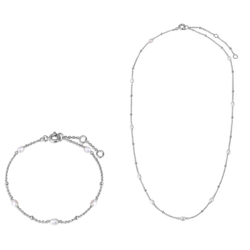 Silbernes Schmuckset mit Perlen Landia