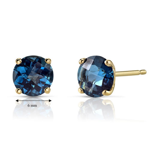 Goldene Ohrringe mit blauen Topasen Hulda