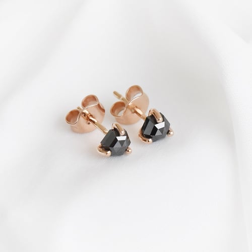 Goldene Ohrringe mit schwarzen Diamanten Raoul