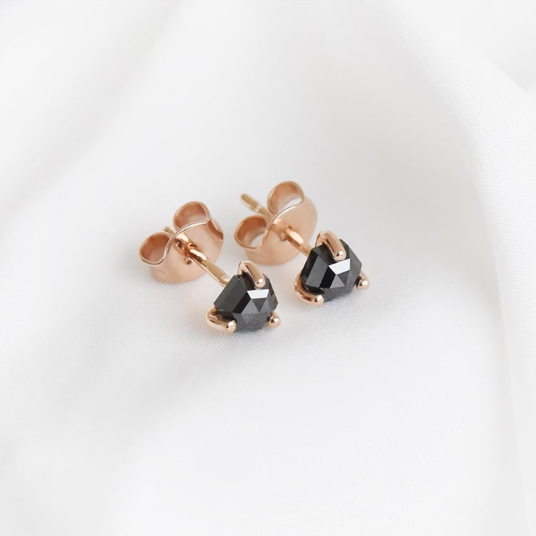 Goldene Ohrringe mit schwarzen Diamanten Raoul 91311