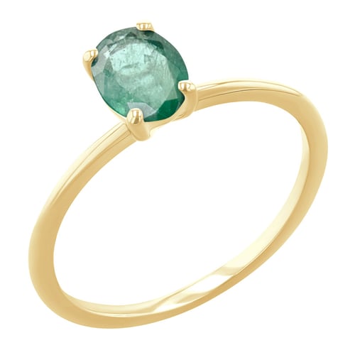 Eleganter Verlobungsring mit einem ovalen Smaragd Frost