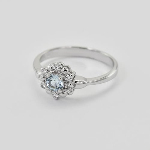 Goldring mit Aquamarin und Diamanten Dylah