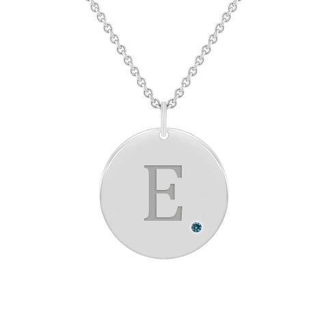Goldanhänger mit blauen Diamanten und Buchstabe Gravur Sager