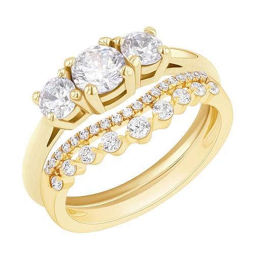 Ringset mit Diamant Ihrer Wahl Hebe