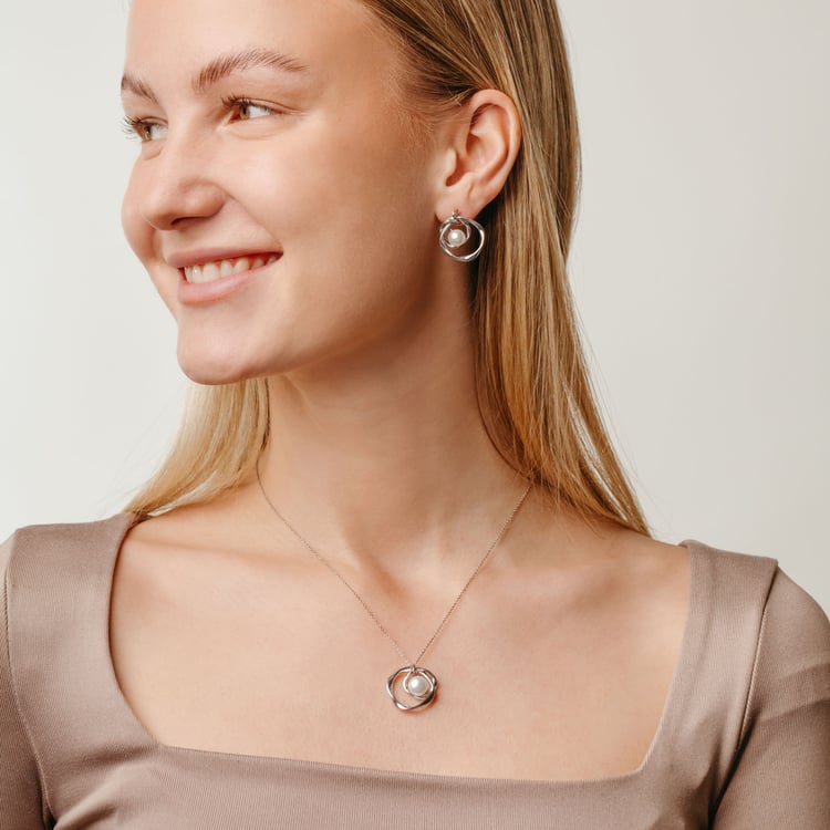 Silberner Perlenanhänger Alya 163934