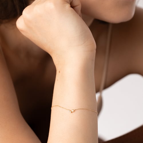 Goldenes Armband mit Opal und Saphiren Petia