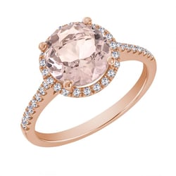 Ring aus Roségold mit Morganit und Diamanten Xana