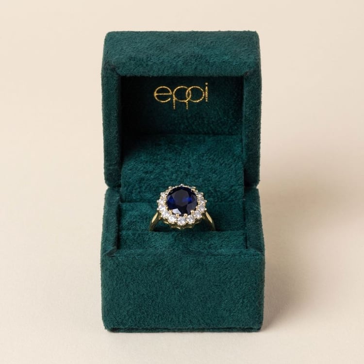 Goldener Scheidungsring mit Saphir und Diamanten Andrew 165556