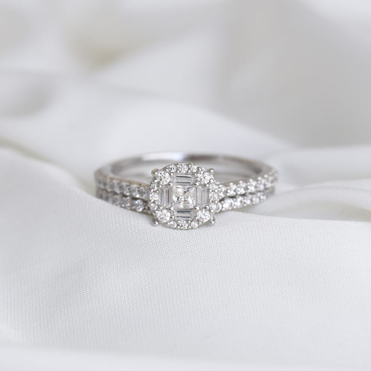 Luxuriöses Ringset mit glänzenden Diamanten Tristan 85757