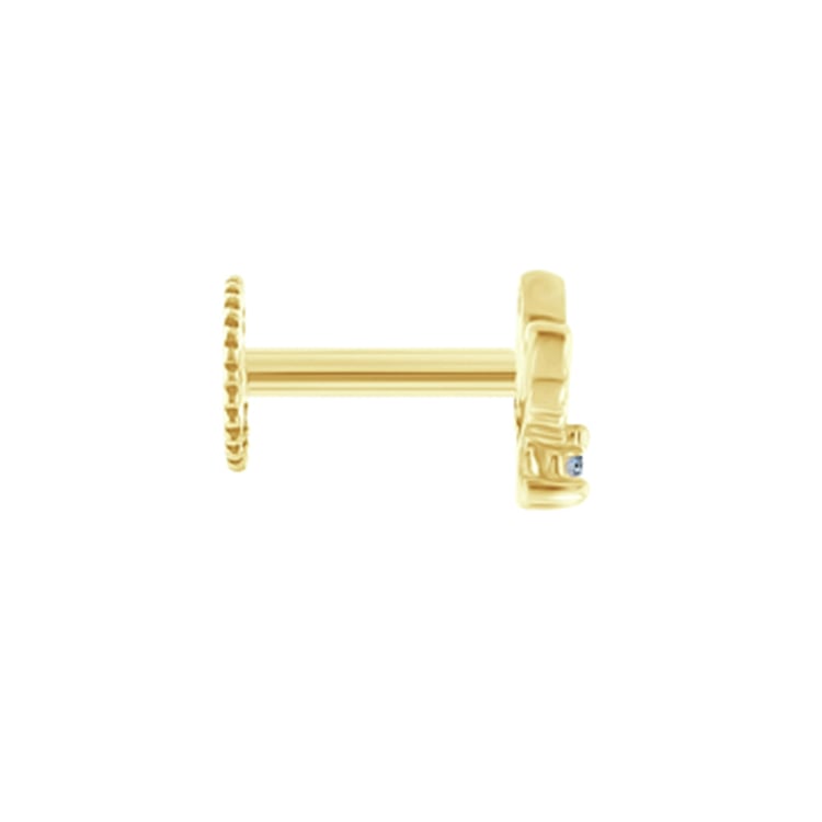 Goldener Piercing Ohrstecker mit himmelblauen Topasen Amina 124373