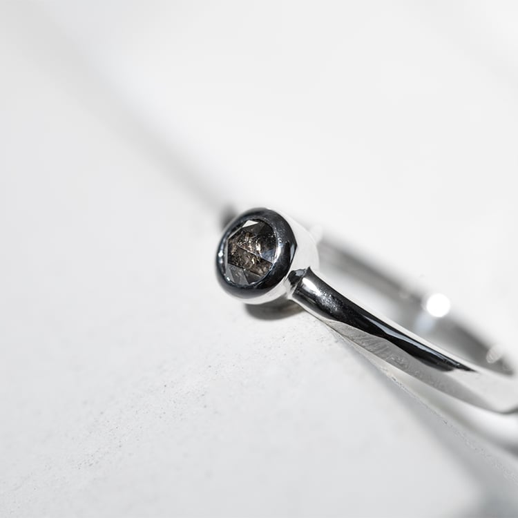 Goldring mit Salt and Pepper Diamant Emilien 128303