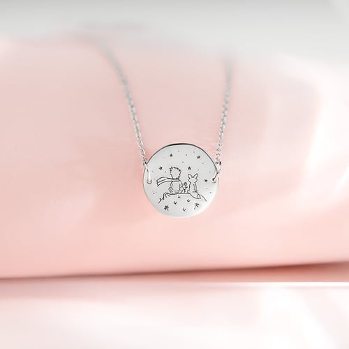 Armband Der Kleine Prinz mit Fuchs und Gravur aus Silber