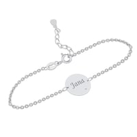 Silbernes Armband mit Diamant und Gravur Ihrer Wahl Shalek