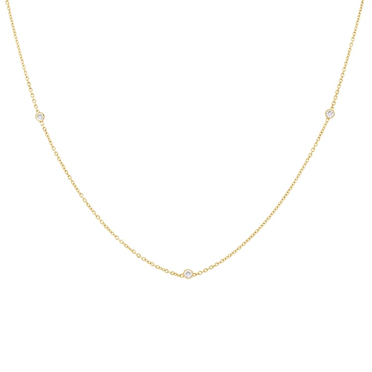 Zarter goldener Anhänger mit drei Diamanten Pekko 78665