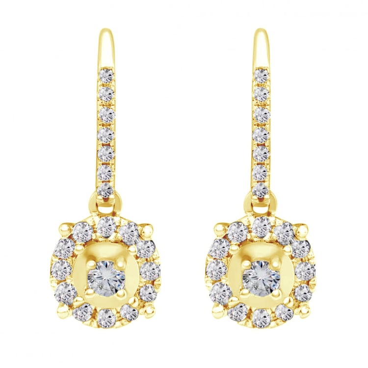 Hängende Ohrringe mit Diamanten in Gelbgold 79492