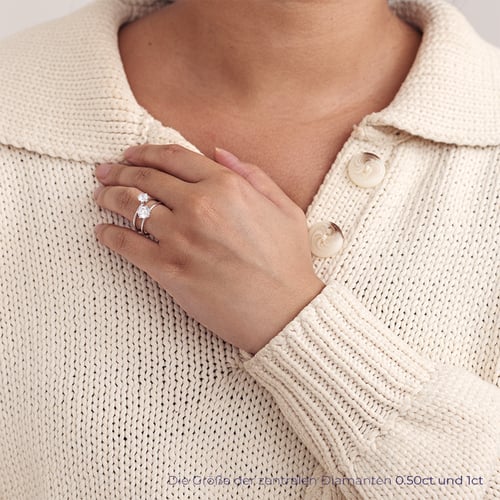 Verzierter Verlobungsring mit Diamanten Donia