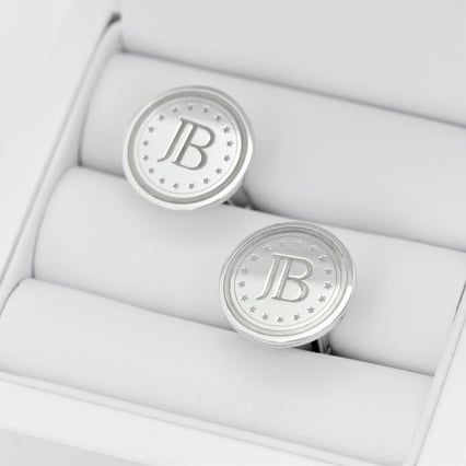 Runde Manschettenknöpfe mit Multi-Gravur aus Silber Juan