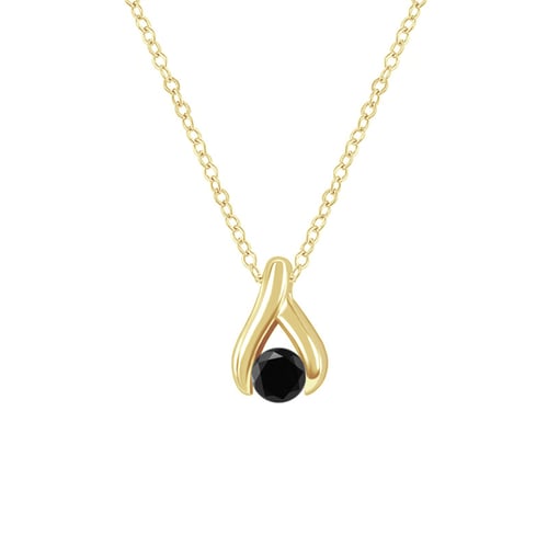 Minimalistischer Anhänger mit schwarzem Diamanten Tilda