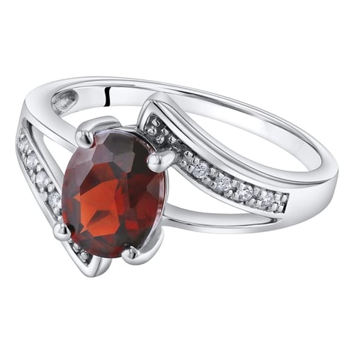 Goldring mit Granat und Diamanten Keaton