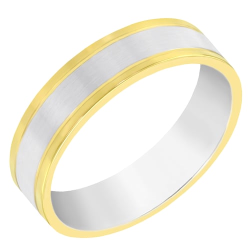 Flache zweifarbige Eheringe aus Gold Mayne