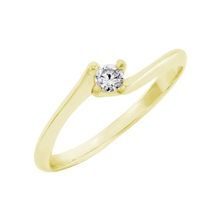 Goldener Diamantring 25543