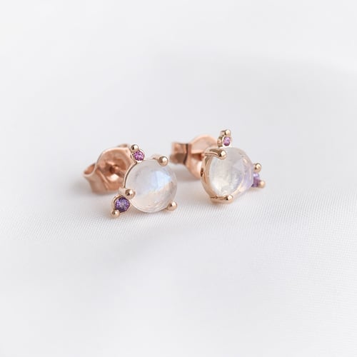 Ohrringe mit Mondstein, Amethyst und Saphir Turgay