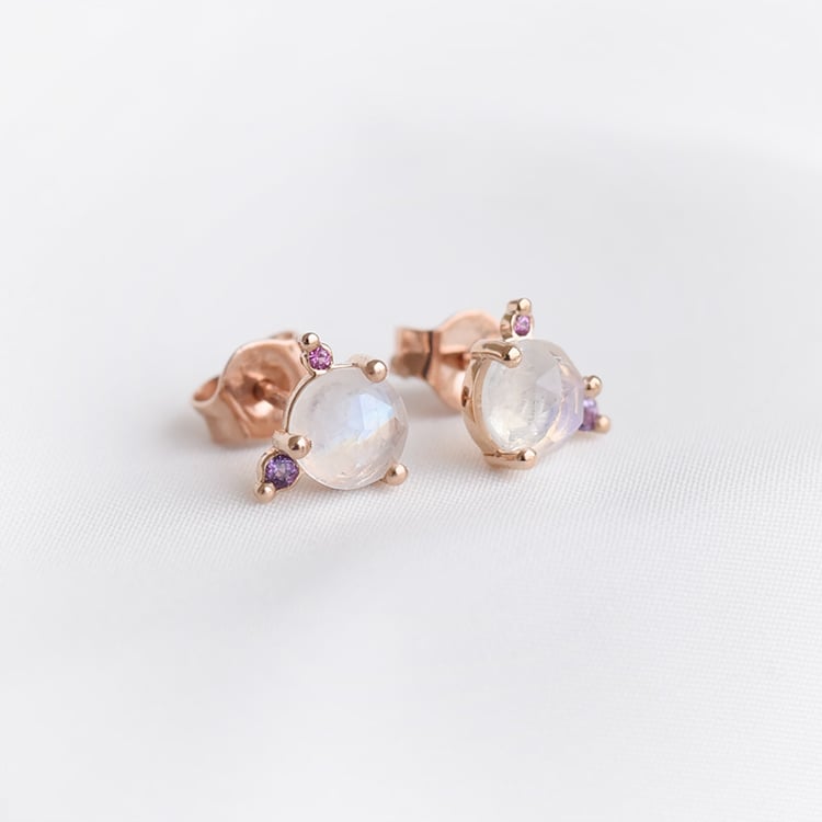 Ohrringe mit Mondstein, Amethyst und Saphir Turgay 89801