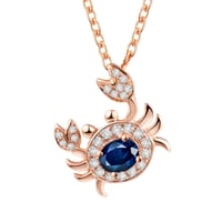 Sternzeichen Anhänger Krebs mit Saphir und Diamant Cangrejo