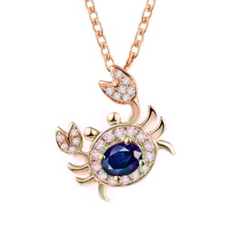 Sternzeichen Anhänger Krebs mit Saphir und Diamant Cangrejo