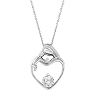Platin-Anhänger Mutter und Kind mit GIA-zertifiziertem Diamant Ella