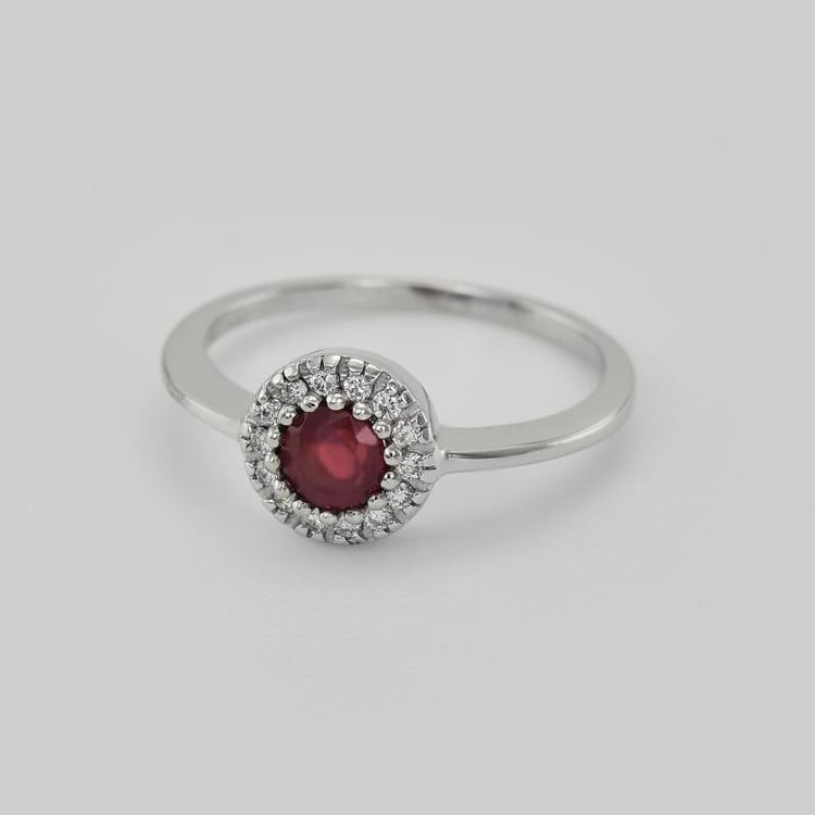 Verlobungsring mit Rubin und Diamanten Tafne 24497